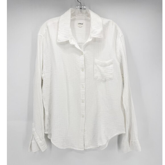 Jag TEXTURED LONG SLEEVE SHIRT White L - Picture 2 of 9